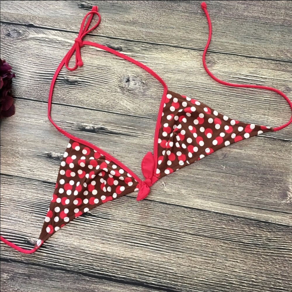 Victoria's Secret triangle dots bikini top sz Med